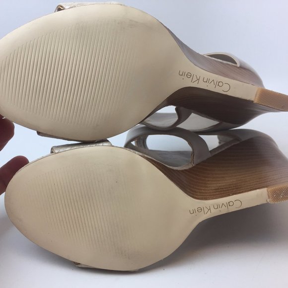 Calvin Klein Marisa Wedge Heels, Size 7.5, Ivory - Picture 10 of 10